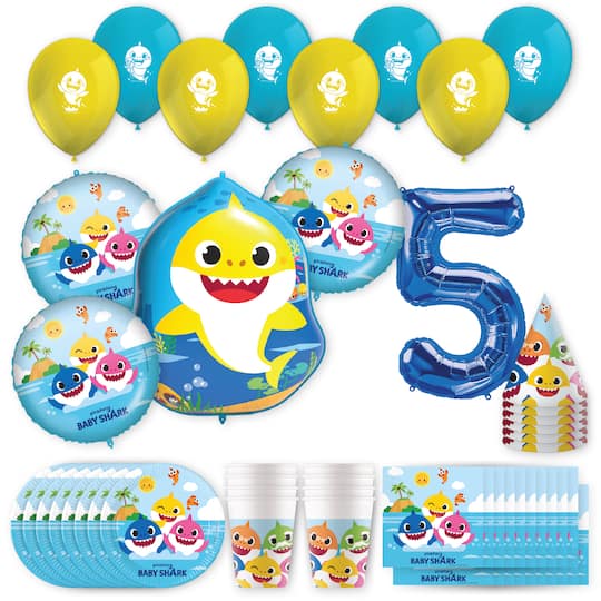Michaels, Baby Shark Birthday Party Kit with Number – Category: General Birthday & Theme Parties
